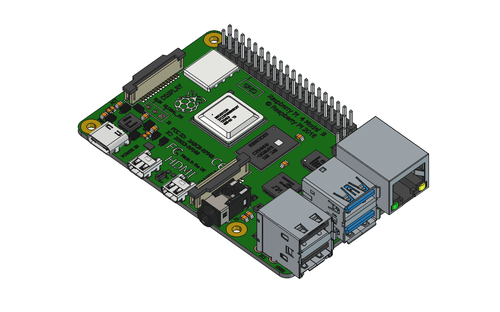 Raspberry Pi 4 Model B 3D model